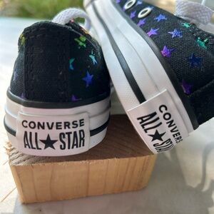 Converse All Star Black with Multicolor Foil Star Pattern Sneakers